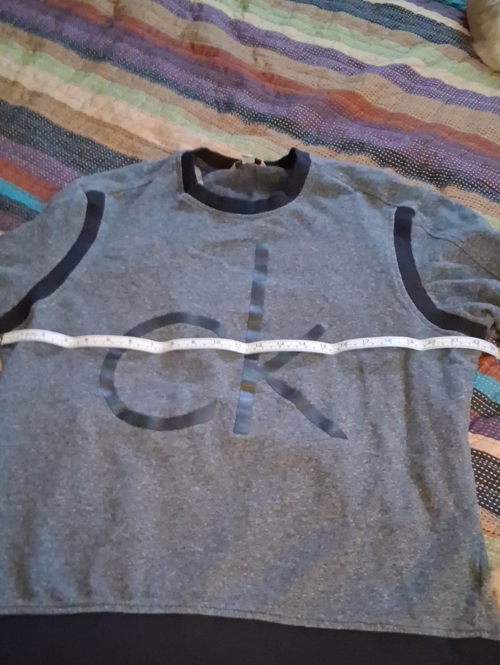 Calvin Klein Heather Gray Logo Mens Sweatshirt